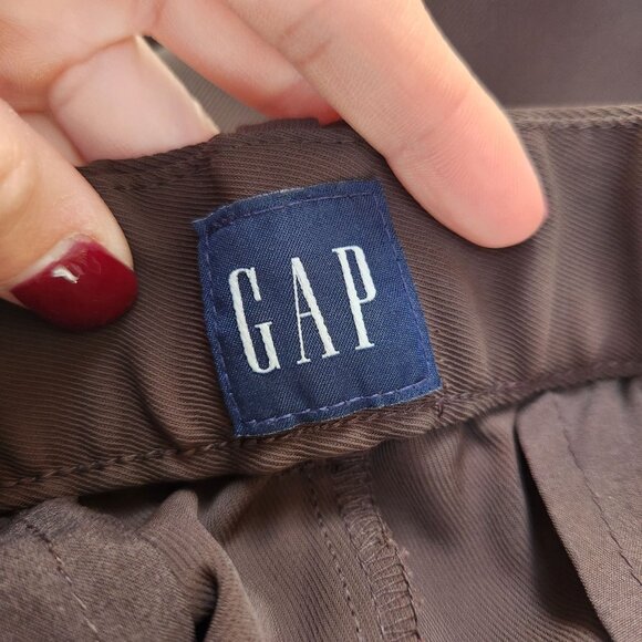Gap 360 High Rise Trousers Chocolate Brown Wide Leg Career Women's 10 - Picture 6 of 9
